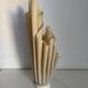 Vintage 1970 Athéna lamp by Georgia Jacob, draped in light salmon - 50 cm