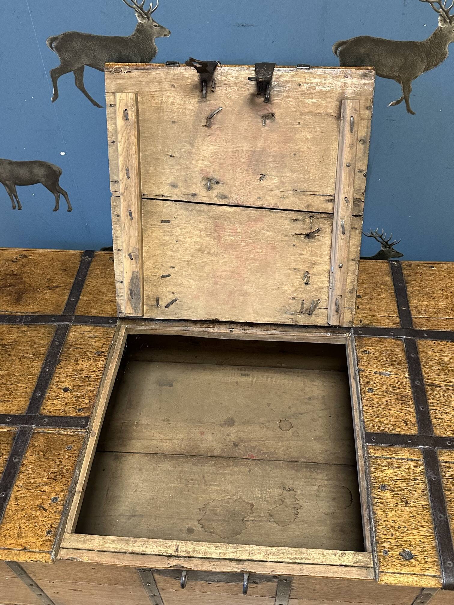 weathered antique teak chest / coffeetable