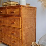 Commode en rotin vintage