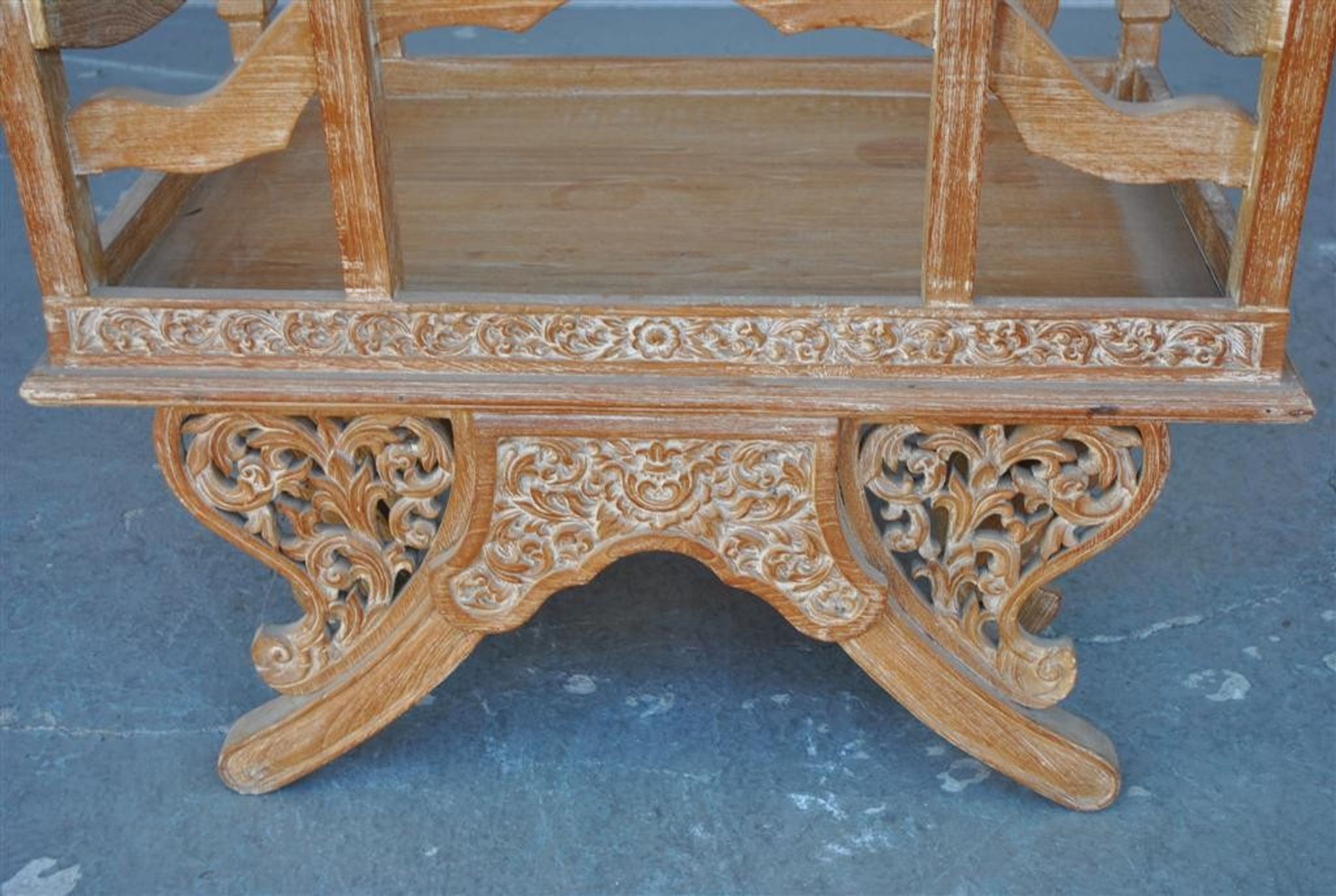 Chinese dignitary armchair in patinated oak