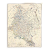An antique engraved map of Russia by keith johnston circa 1869