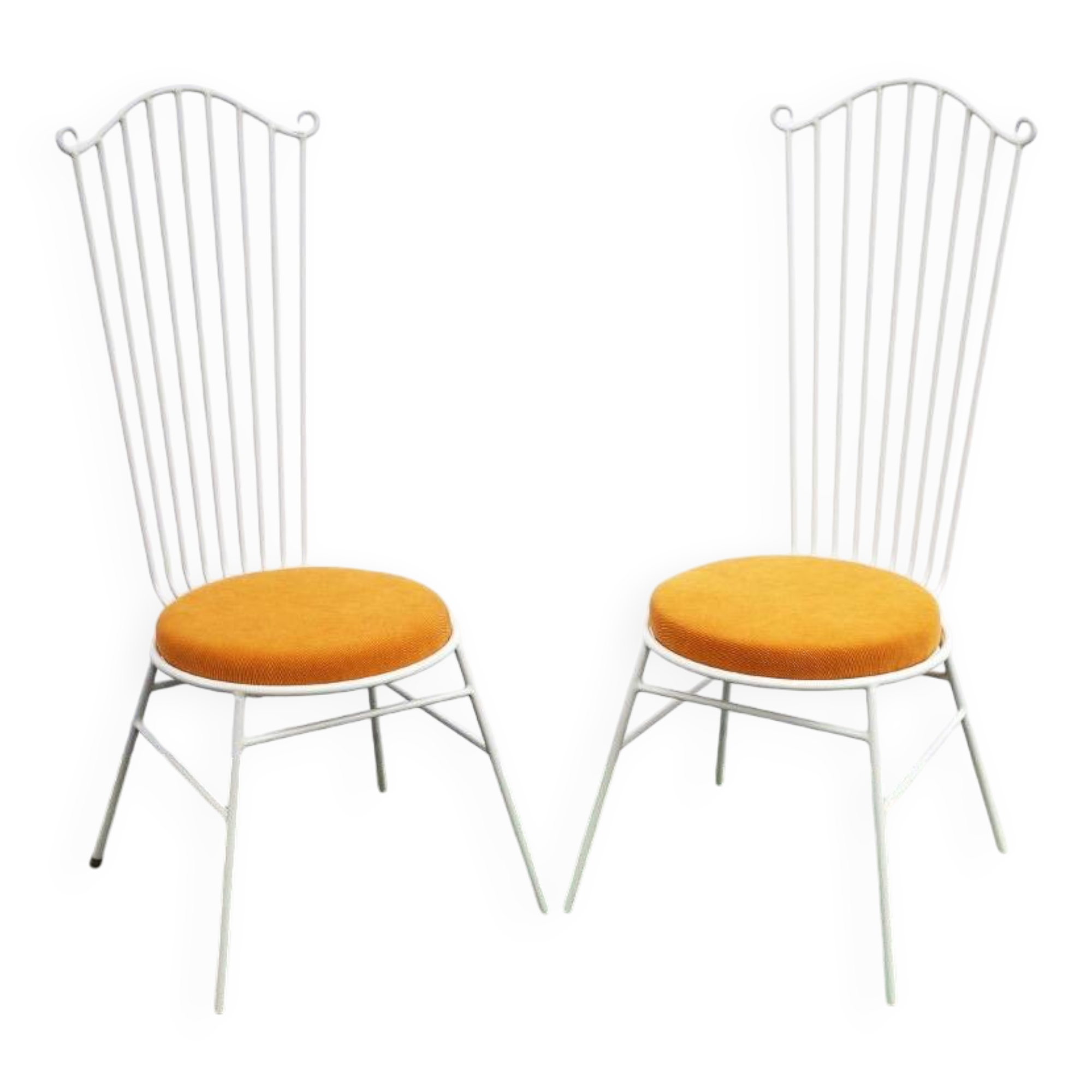 2 x Gartenstuhl vintage Metall blanc