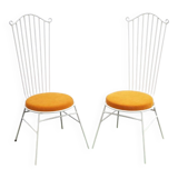 2 x Gartenstuhl vintage Metall blanc