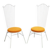 2 x Gartenstuhl vintage Metall blanc