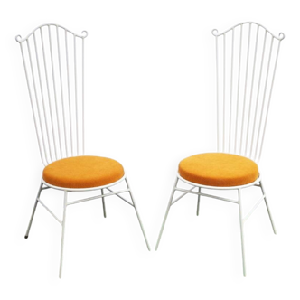 2 x Gartenstuhl vintage Metall blanc