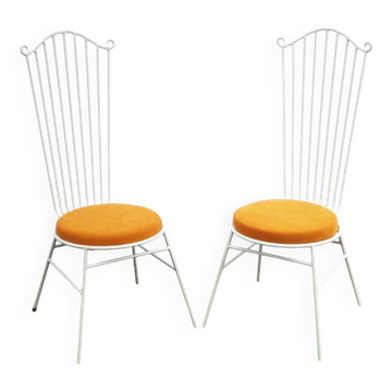 2 x Gartenstuhl vintage Metall blanc