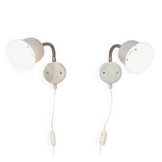 Paire d'appliques modulables Design scandinave 1960.