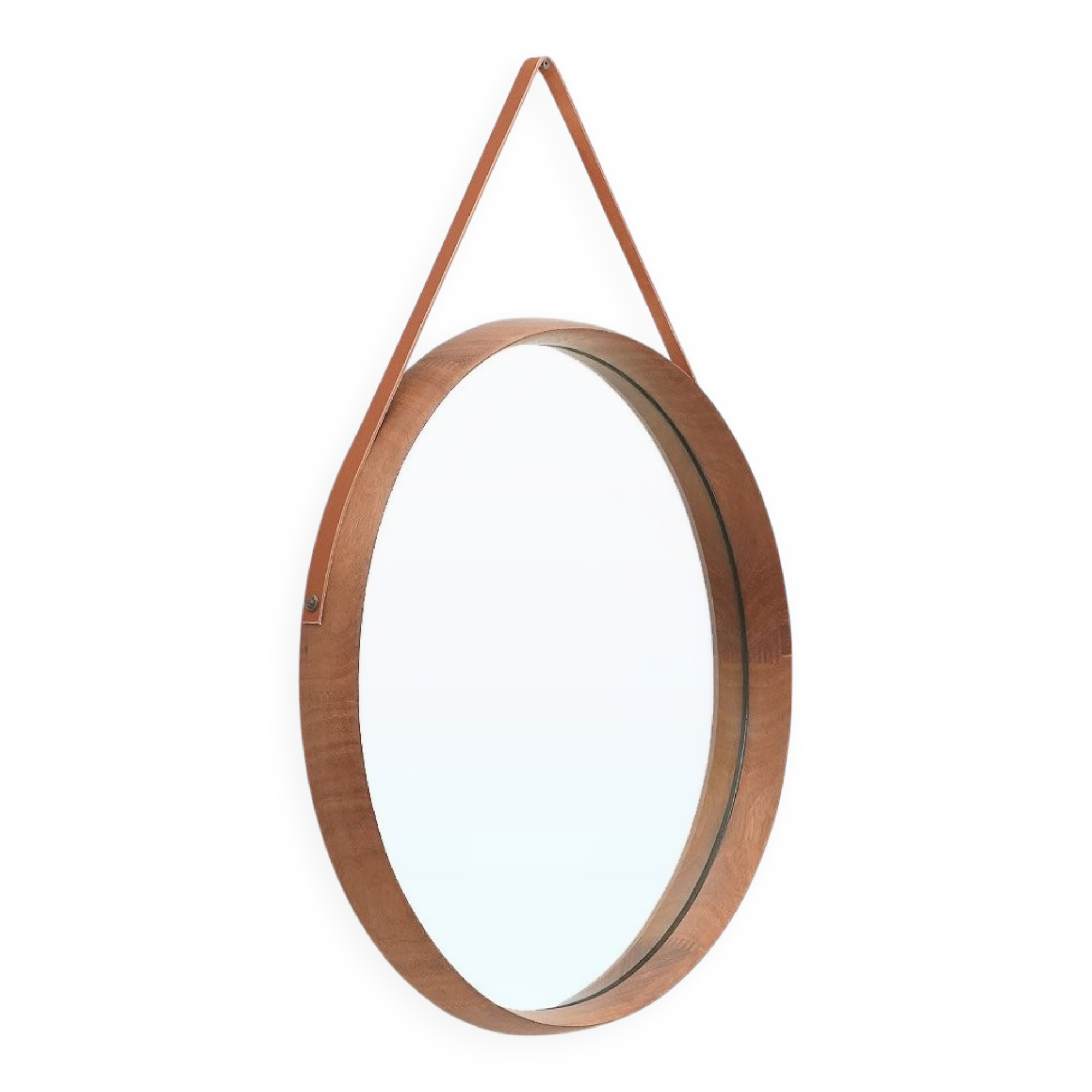 Round mirror with teak frame, 1960s