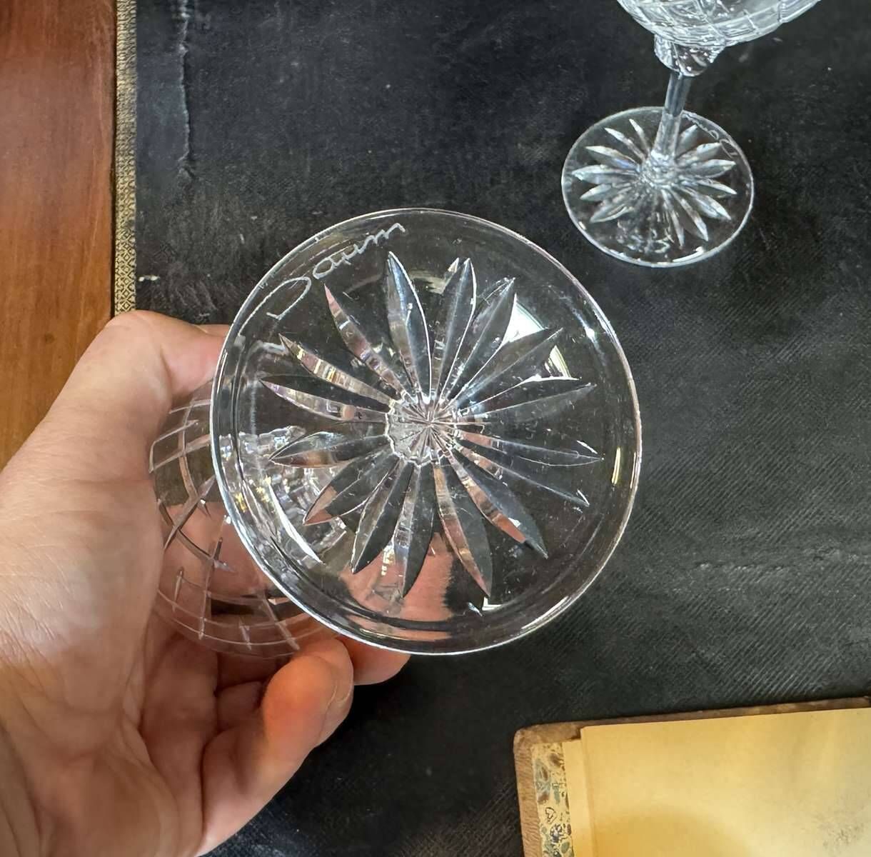 2 verres à pied en cristal DAUM modèle Bolero