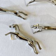 5 silver-plated knife rests in the shape of a horse. 1960s