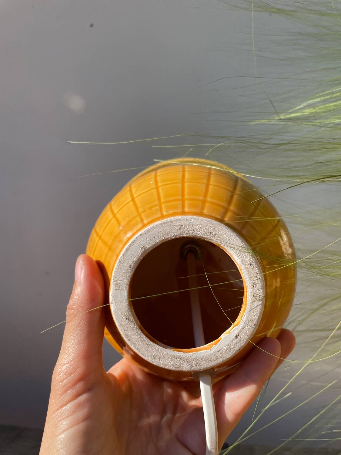 Yellow ceramic ball lamp 1990