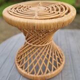 Diabolo style wicker side table