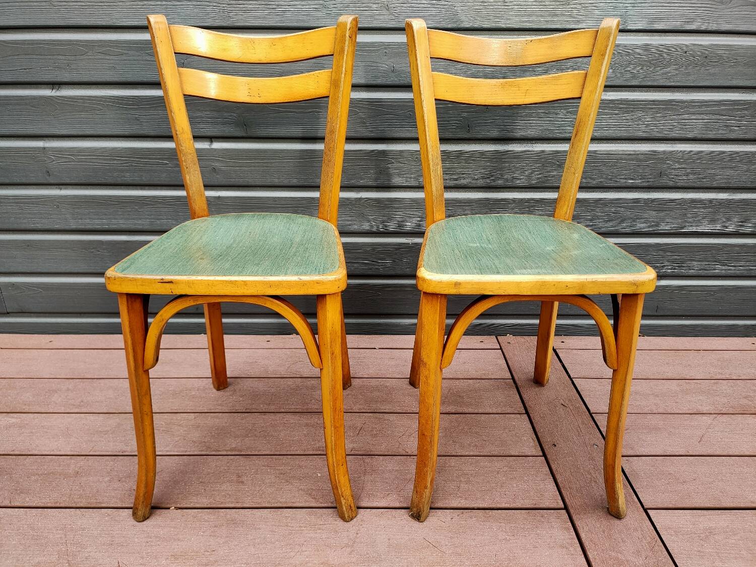Pair of Baumann bistro chairs
