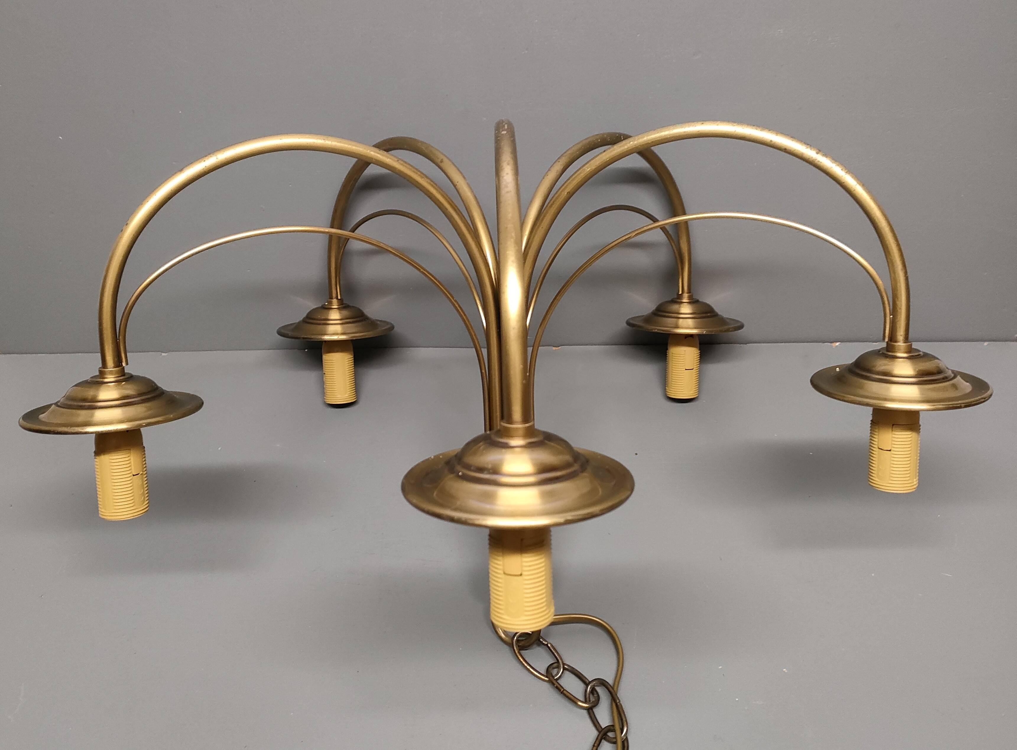 CVL (Val de Loire Creations) ~ Chandelier ~ Chatelet Collection - 5 lights ~ Burnished brass - 21st century