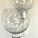 Duo of xl tealight holders in vintage crystal