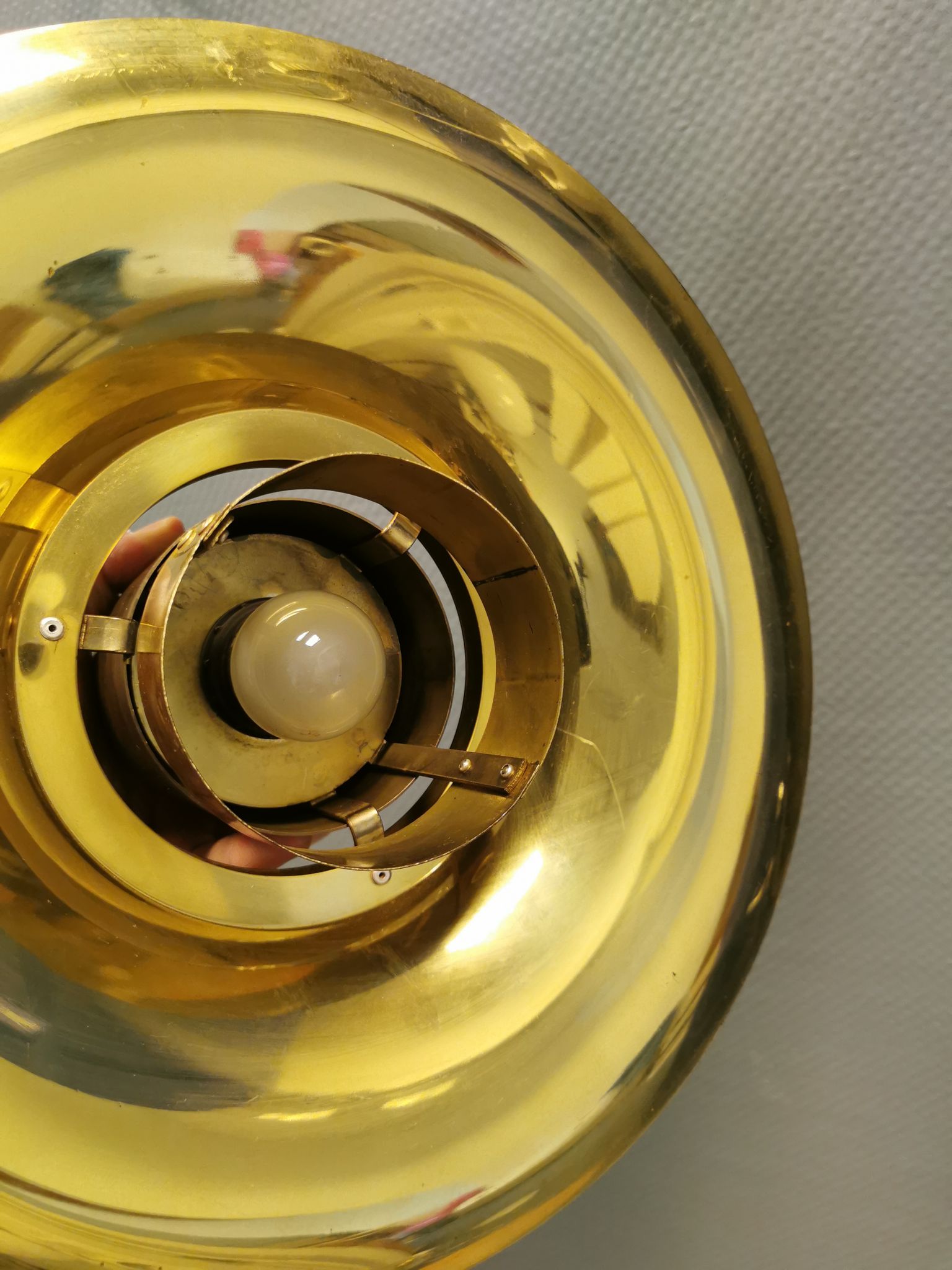 Hanging lamp from the 1970s-1980s, produced by Danish Vitrika, made of brass.