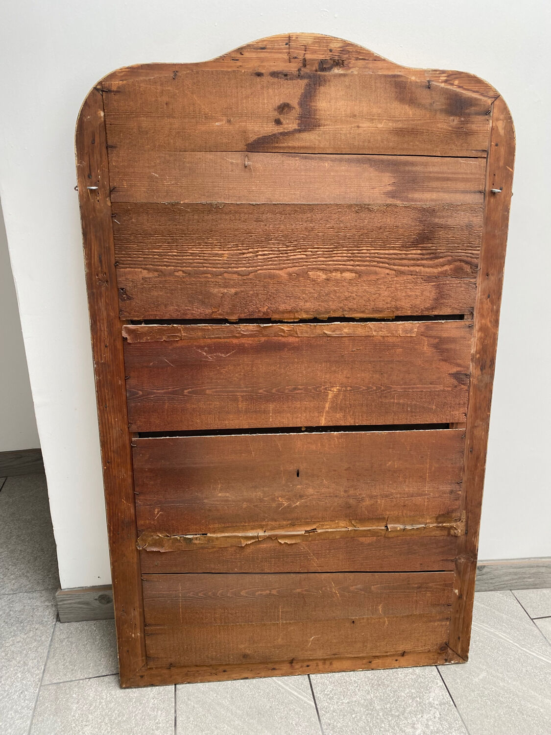 Large gilded patinated trumeau mirror