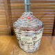 Old Dame Jeanne Bottle Glass + Woven Rattan Vintage #E527