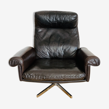 Fauteuil en cuir brun  De Sede DS 31