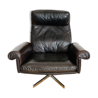 Fauteuil en cuir brun  De Sede DS 31