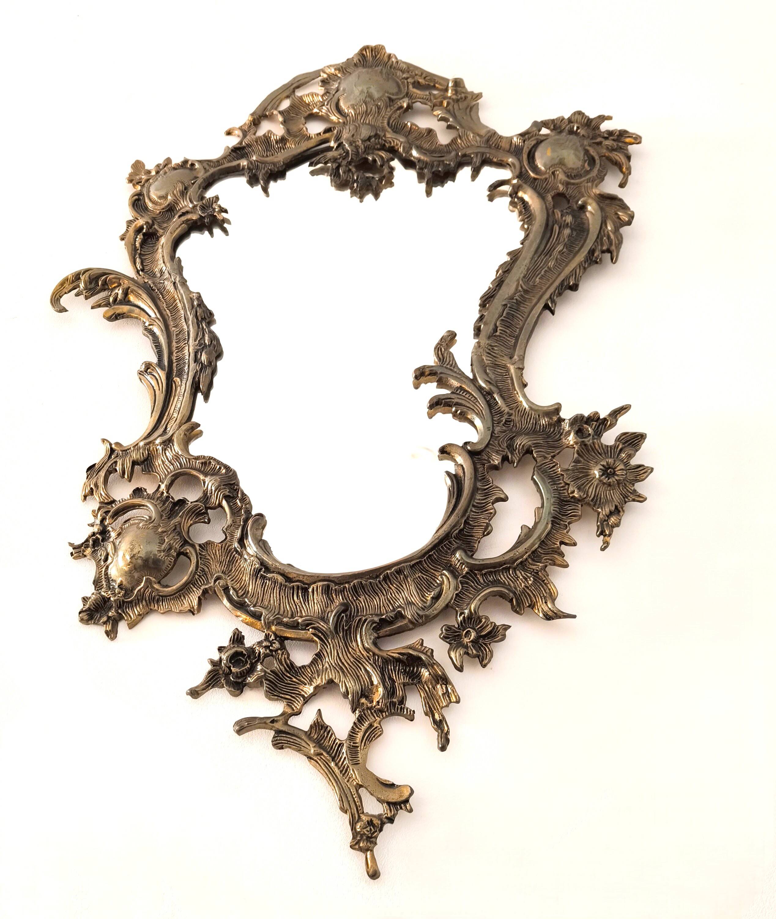 French bronze cornucopia mirror, first half of the 20th century.