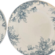 4 Clairefontaine ironstone flat plates, Cyclamens model