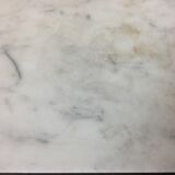 Meuble d'appoint rustique bois massif et marbre blanc