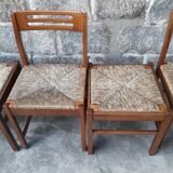 Set of 3 chairs and 2 Scandinavian stools