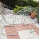 Set of four chrome metal wired chairs by Gastone Rinaldi / vintage 70s