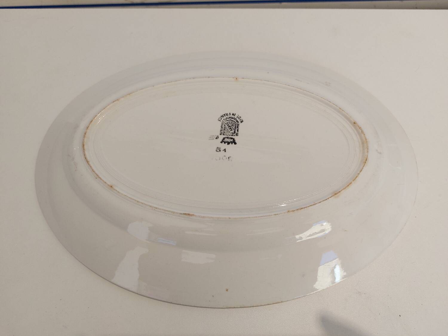 Oval dish with flower motifs St Amand Vintage