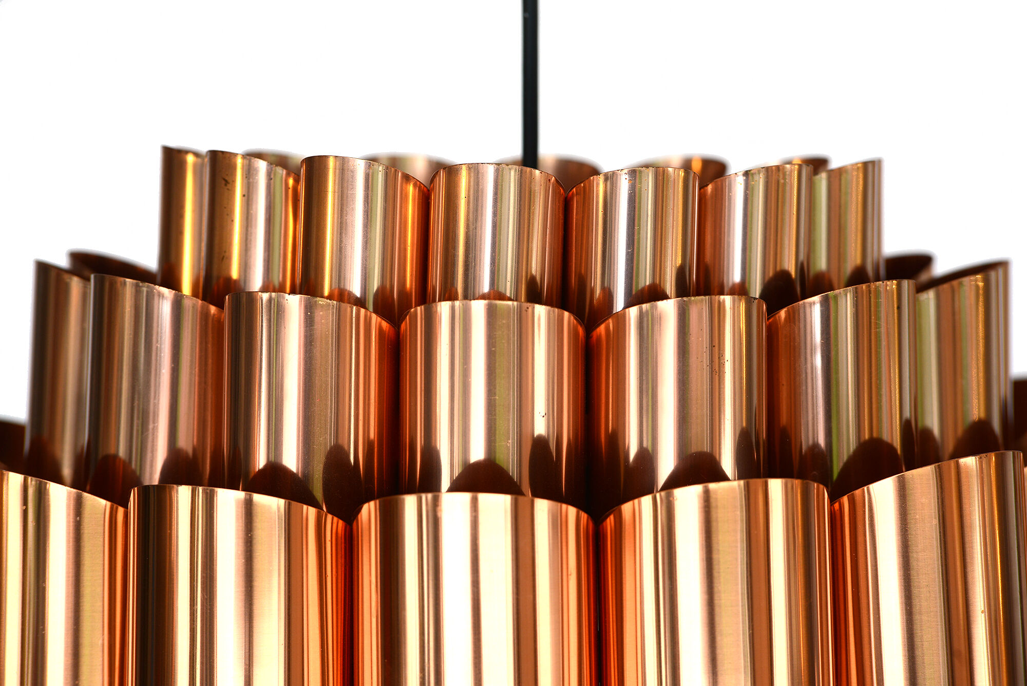 Copper pendant light by Werner Schou for Coronell Electro, Denmark 1960s