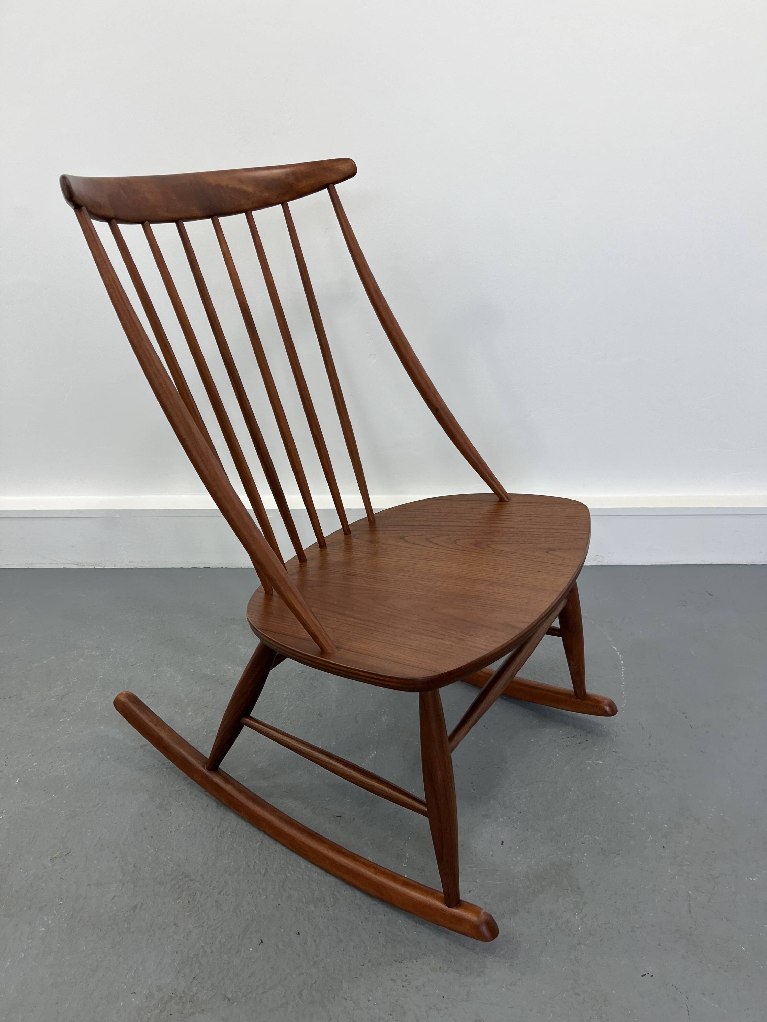 Mid-Century Rocking Chair by Illum Wikkelsø for Niels Eilersen