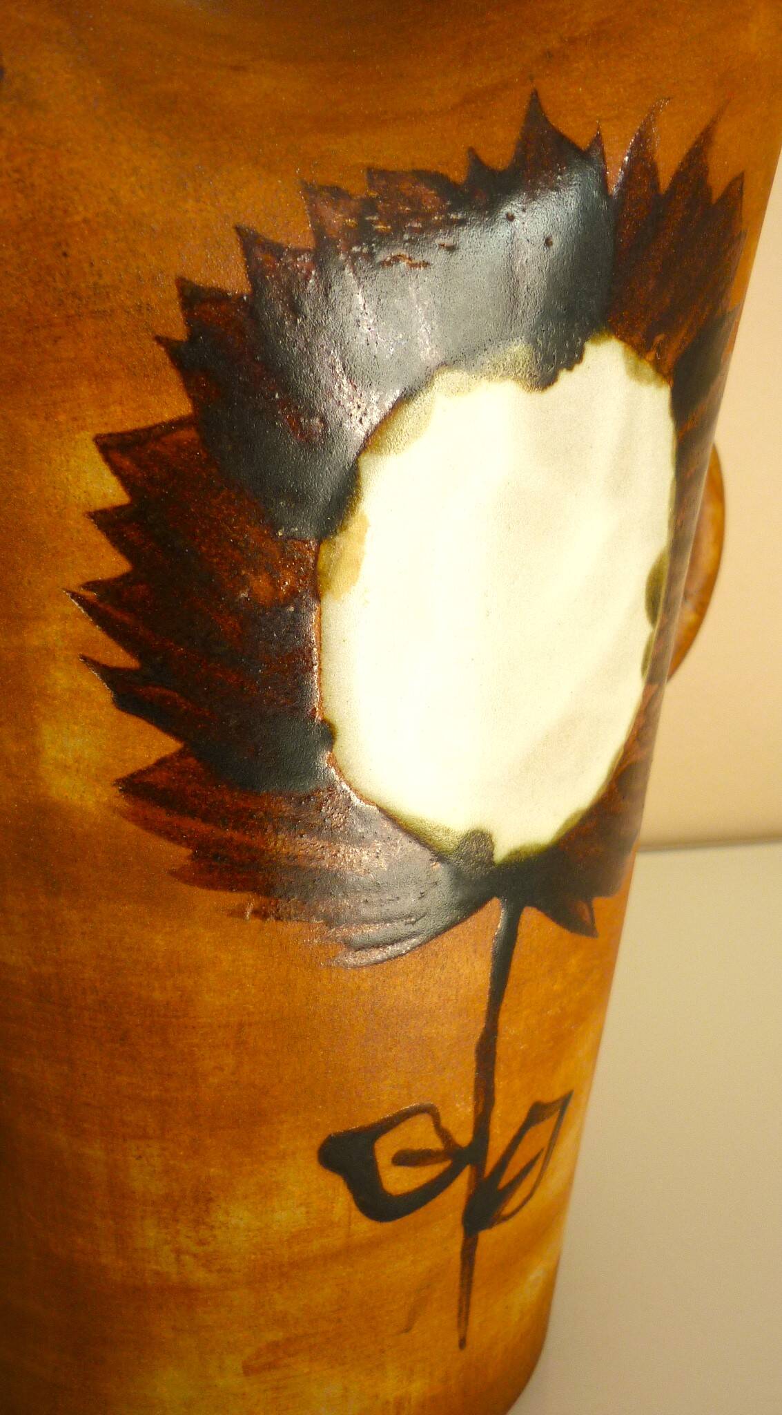 Madelaine Brault, pitcher vase, enameled ceramic, the dove, design 50/60