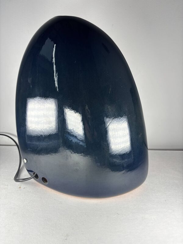 Lampe sculpturale en céramique et tranche d’agate, France 1970, signée