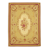 Handmade European Vintage Aubusson Kilim 261 cm x 359 cm