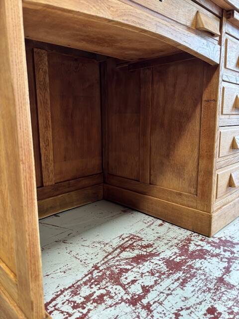 1950s oak veneer desk
