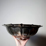 Large basin, bowl, Olri Italy vintage 1950s hammered silver.