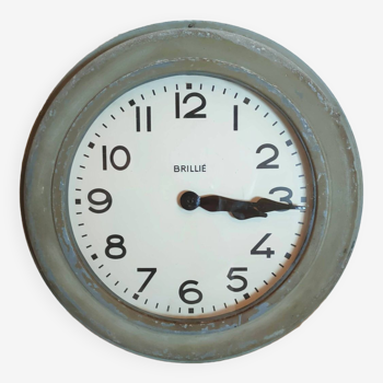 Large industrial clock Brillié 50s