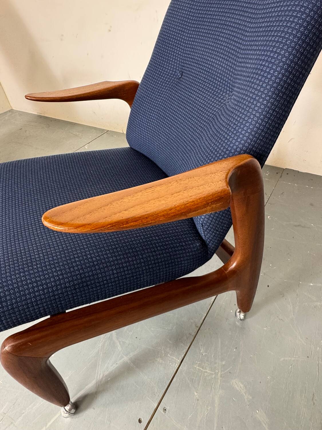 Ensemble de 2 chaises longues en teck de style moderniste danois du milieu du siècle, années 1960