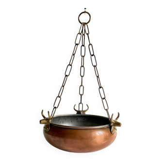 Vintage 3 buffalo hanging planter