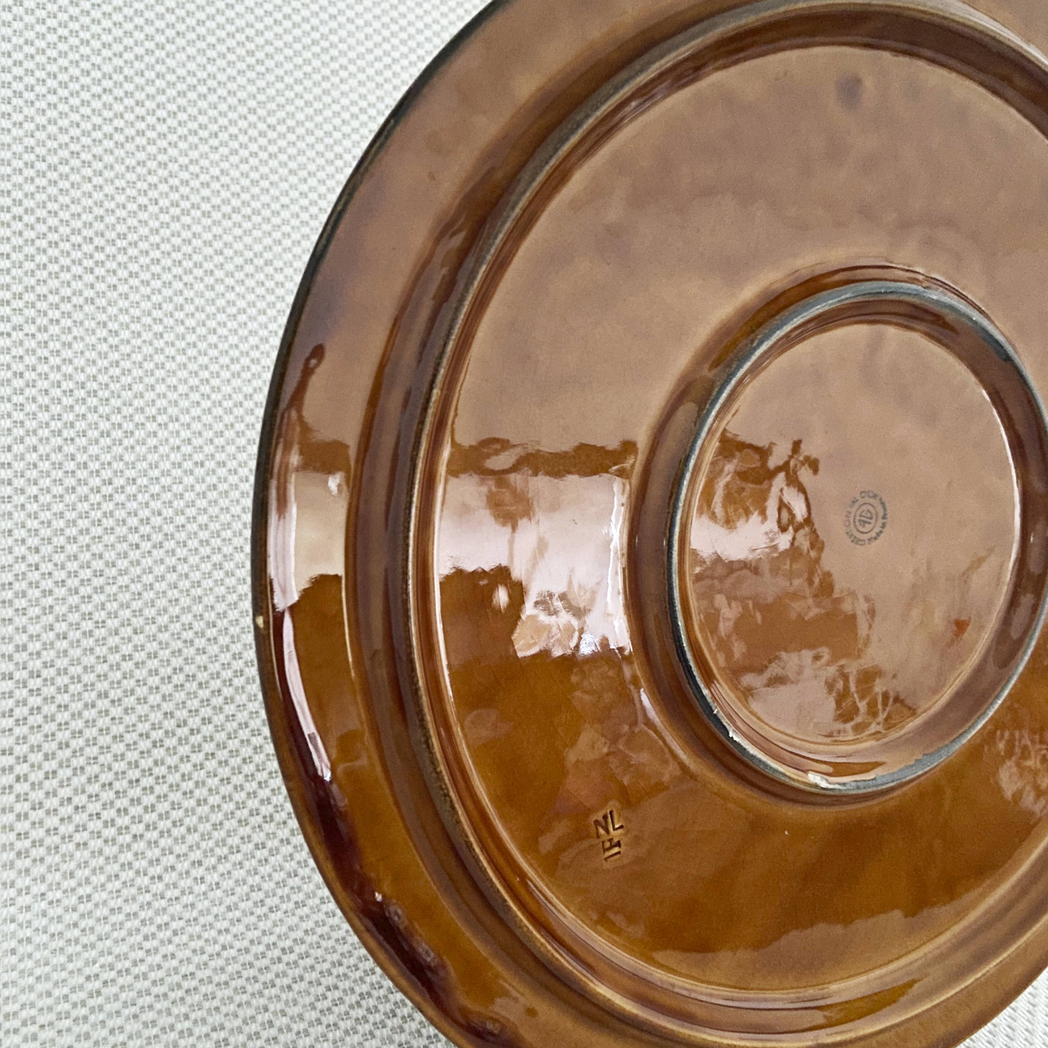 De Gien – Cheese plate “Straw Pattern”, France, 1950