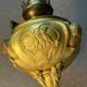 Beautiful and old oil lamp in gilded bronze, attributed to Georges Leleu