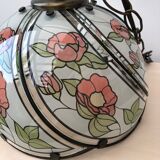 Glass pendant lamp, floral pattern