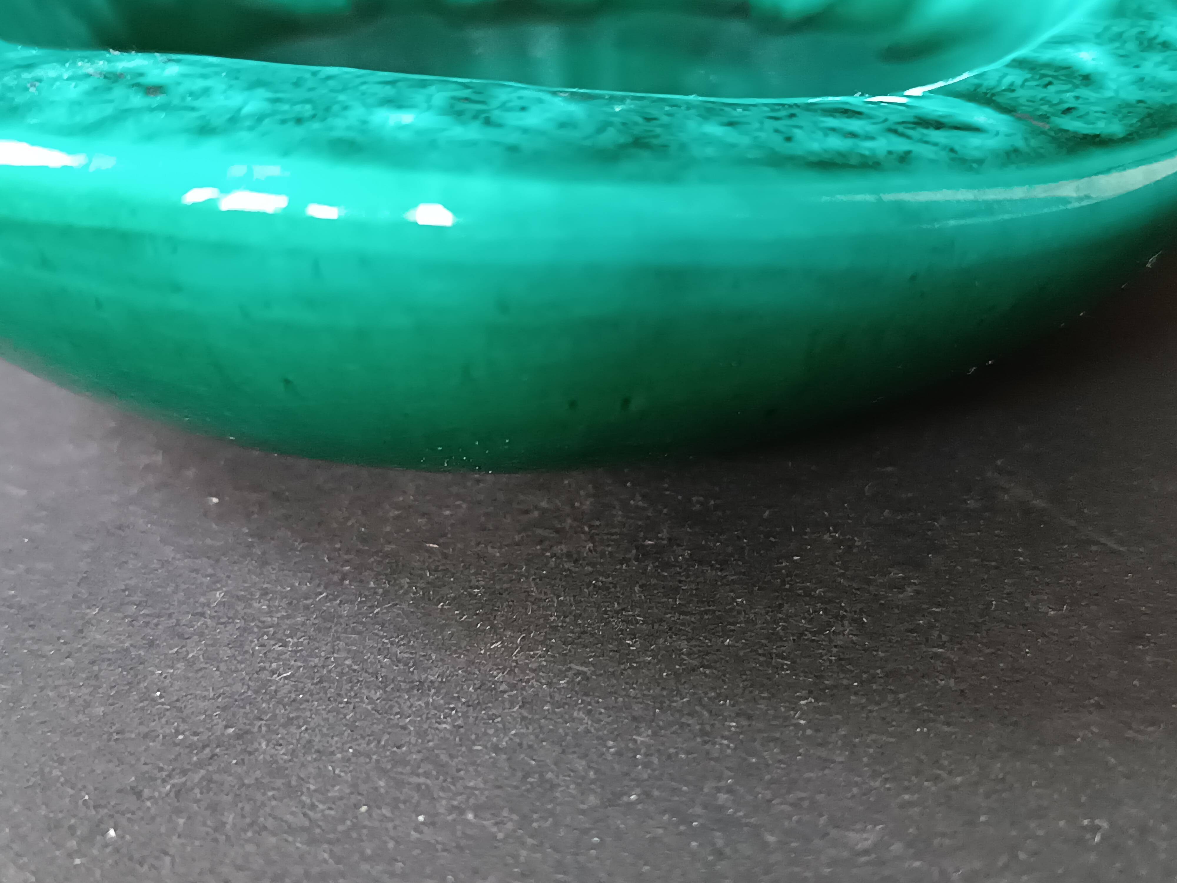 Turquoise glazed ceramic catchall by Giraud Vallauris 1960