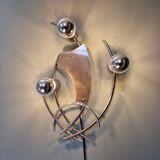 Vintage chrome metal wall light, 70s
