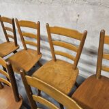 Lot of 9 1960s Campagarde bistro chairs