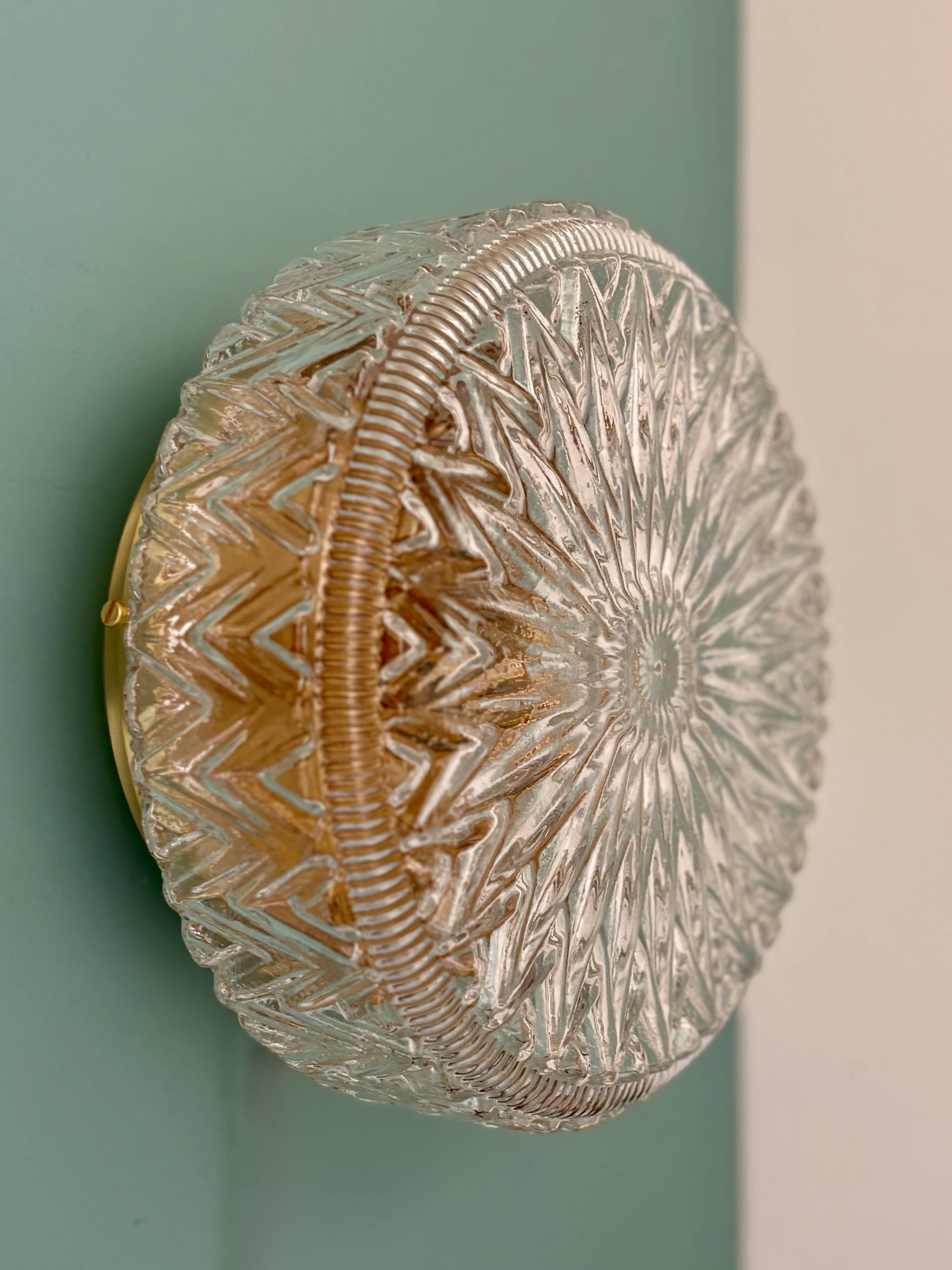 Vintage glass moulded globe wall/ceiling light.