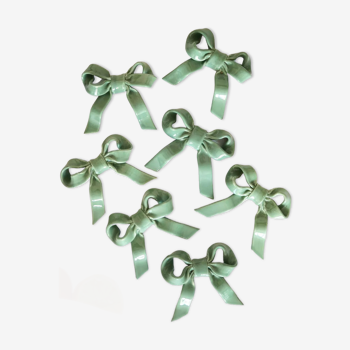 Set of 7 knife holders green knots