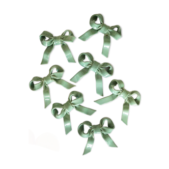 Set of 7 knife holders green knots