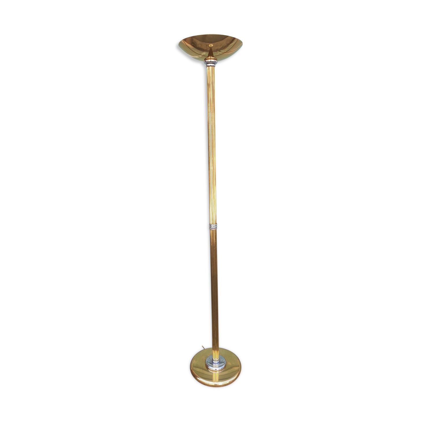 Floor lamp Relco Milano Italy 70s brass and chrome